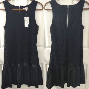 NWT Black Ruffled Sheath Midi Dress Size XL